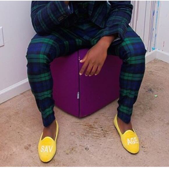 Yellow Loafers with White Lettering - Picture 1 of 7